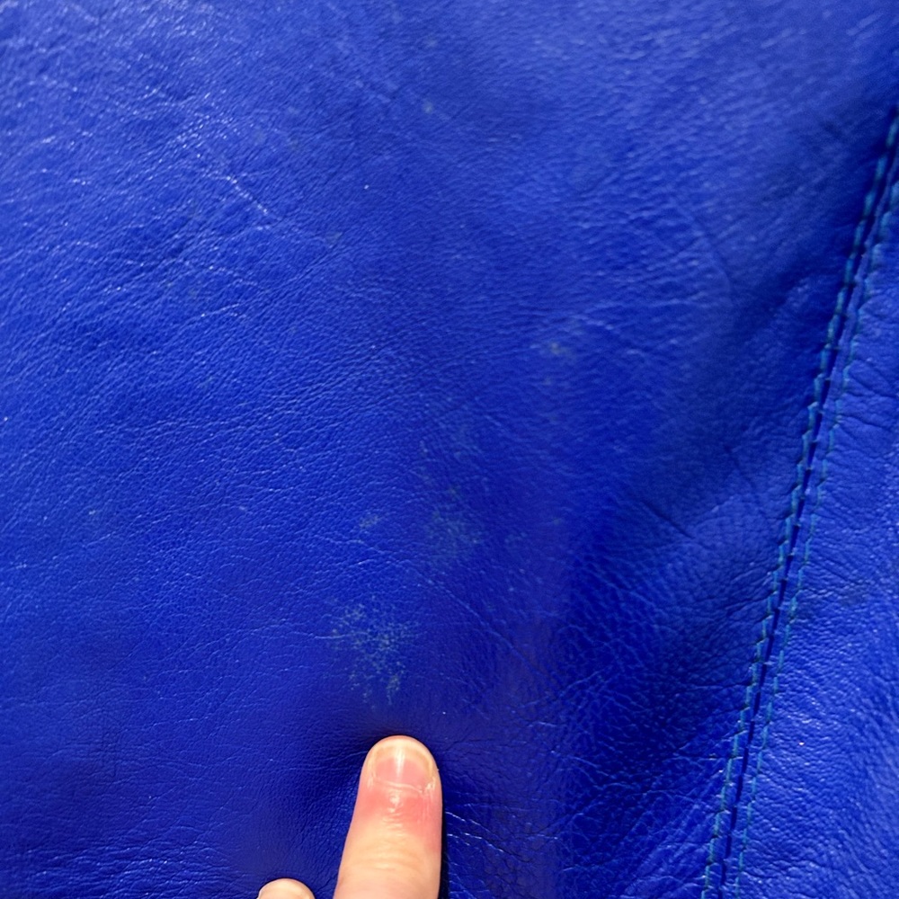 Vintage blue high waisted leather skirt - Picture 13 of 15